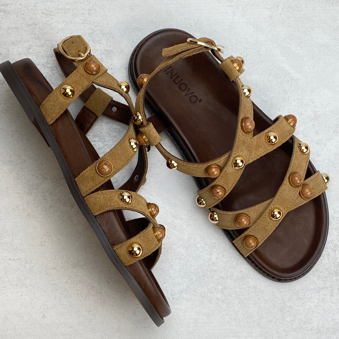 INUOVO SANDALO SUEDE CUOIO