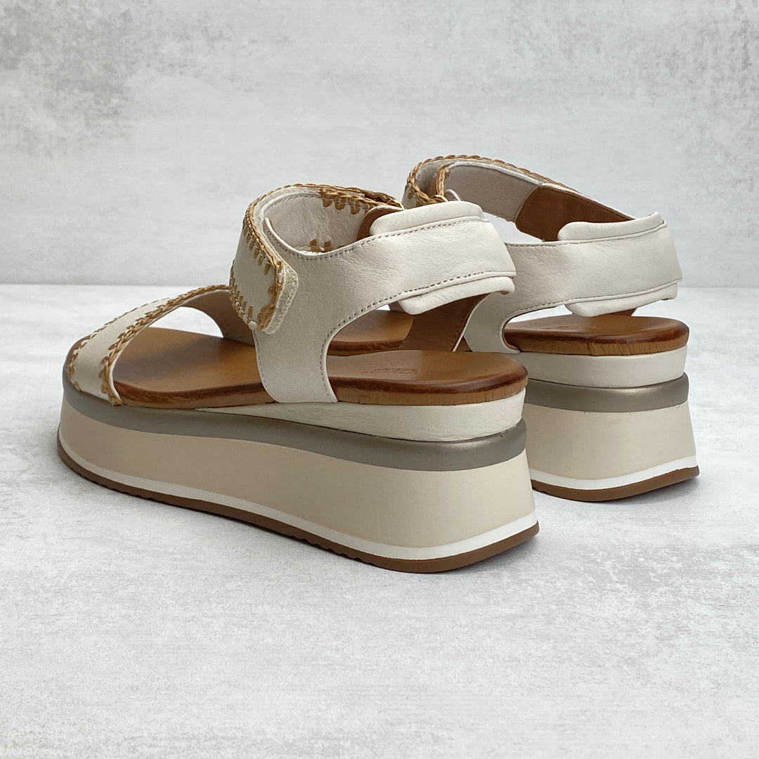 INUOVO SANDALO ZEPPA BIANCO