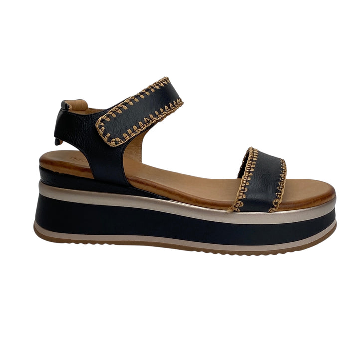 INUOVO SANDALO ZEPPA NERO