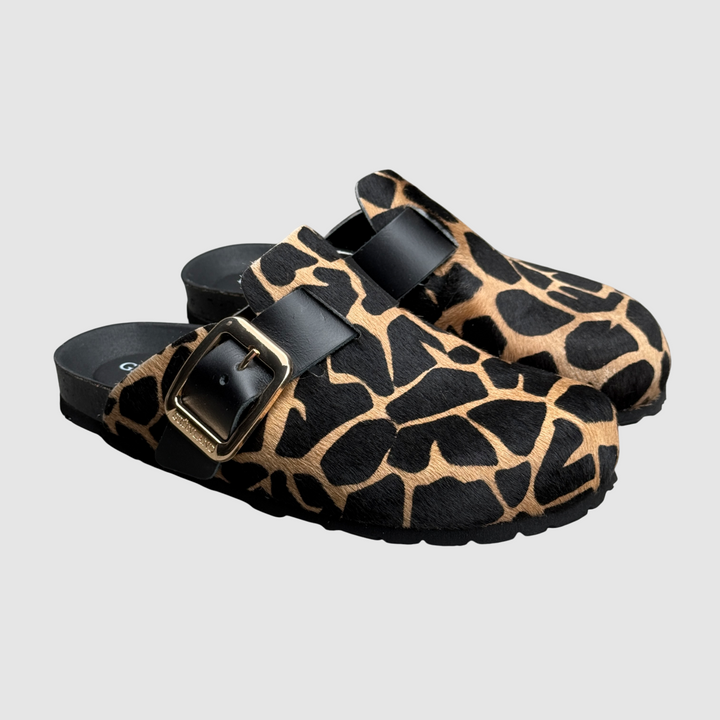 GRUNLAND Ciabatta SARA punta chiusa animalier