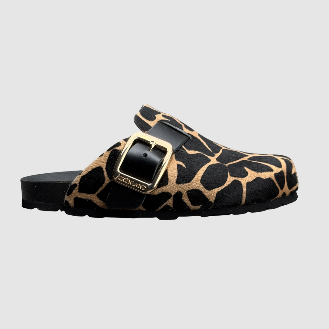 GRUNLAND Ciabatta SARA punta chiusa animalier