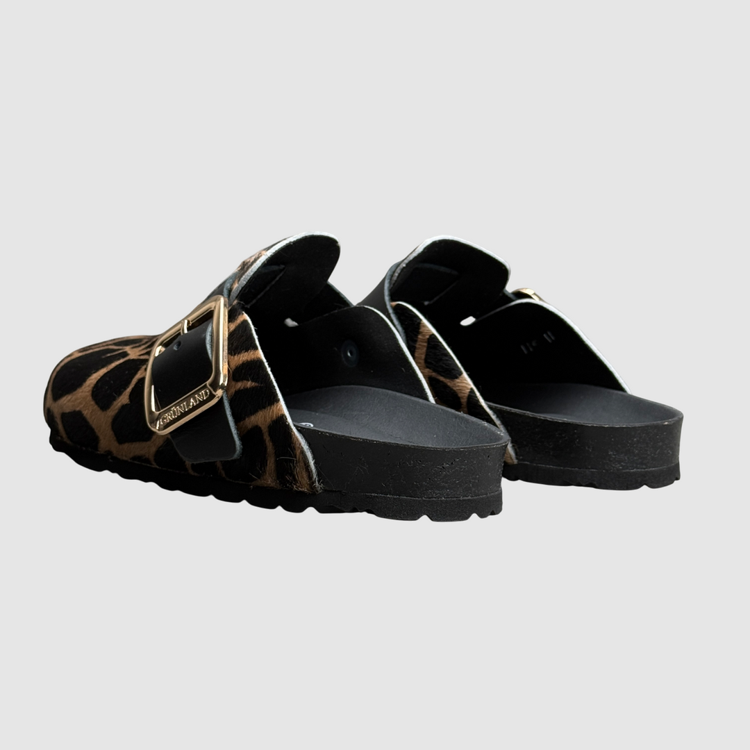 GRUNLAND Ciabatta SARA punta chiusa animalier