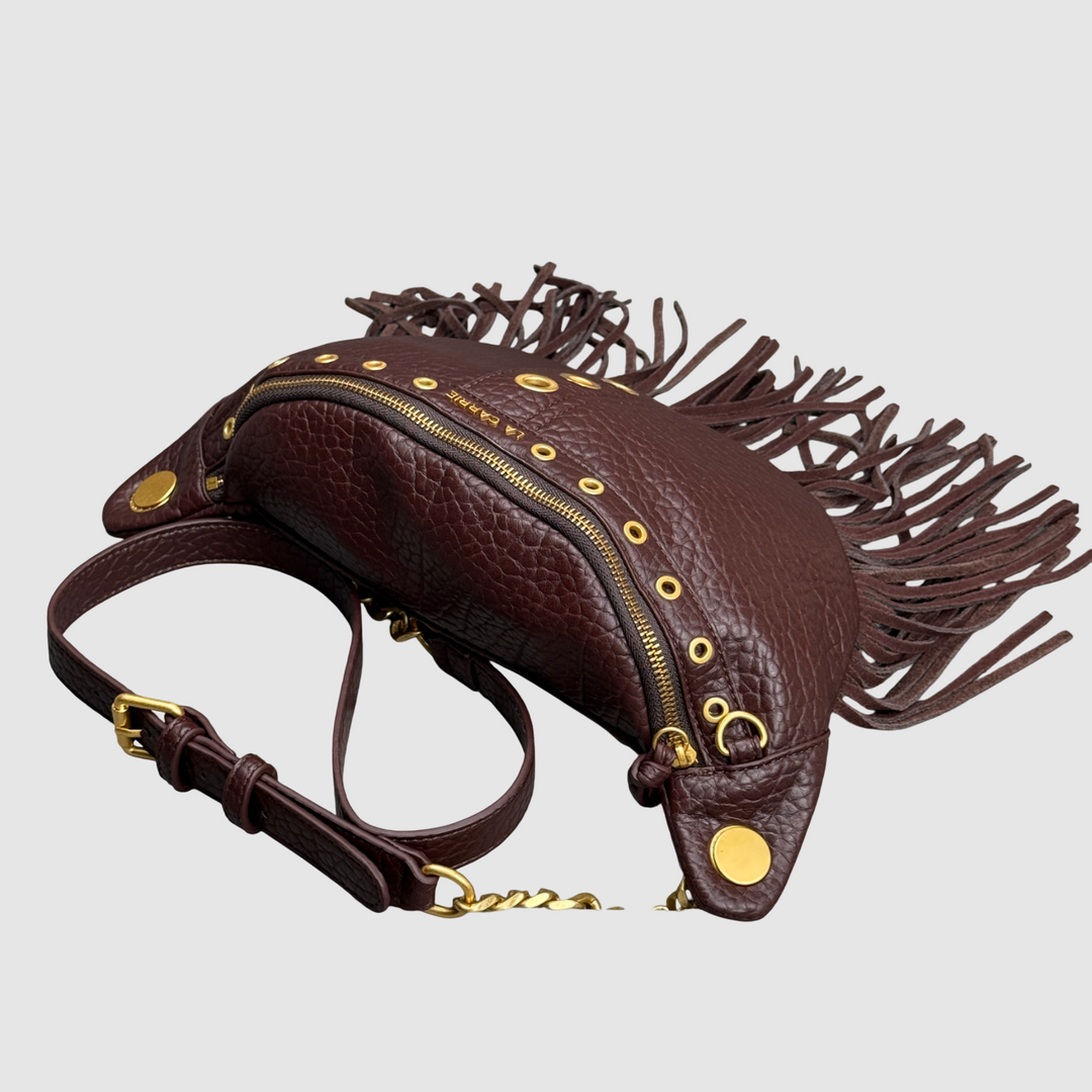 LA CARRIE Marsupio Fringes BROWN