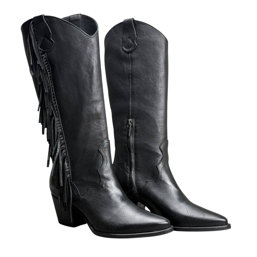 STUDIOUNO Stivale Frange Nero