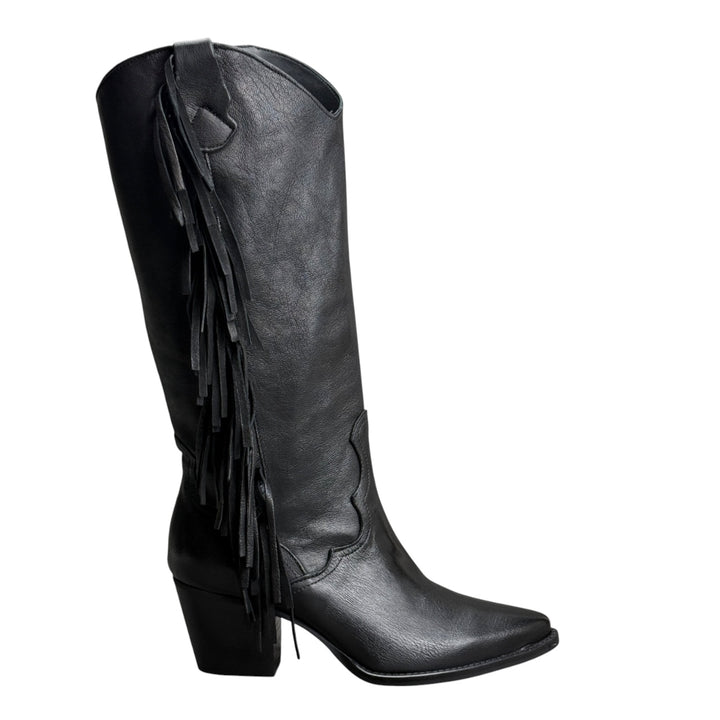 STUDIOUNO Stivale Frange Nero