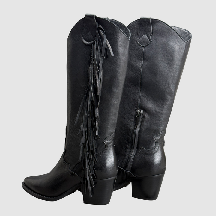 STUDIOUNO STIVALE FRANGE NERO