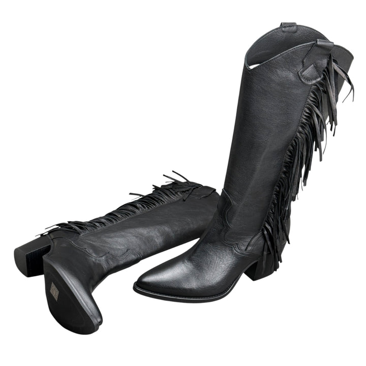 STUDIOUNO Stivale Frange Nero