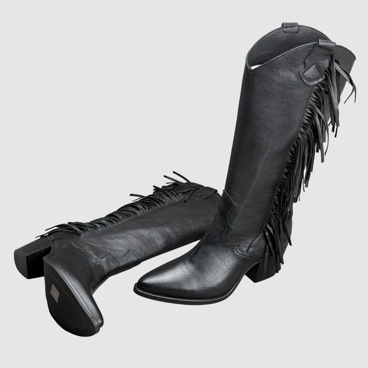 STUDIOUNO STIVALE FRANGE NERO