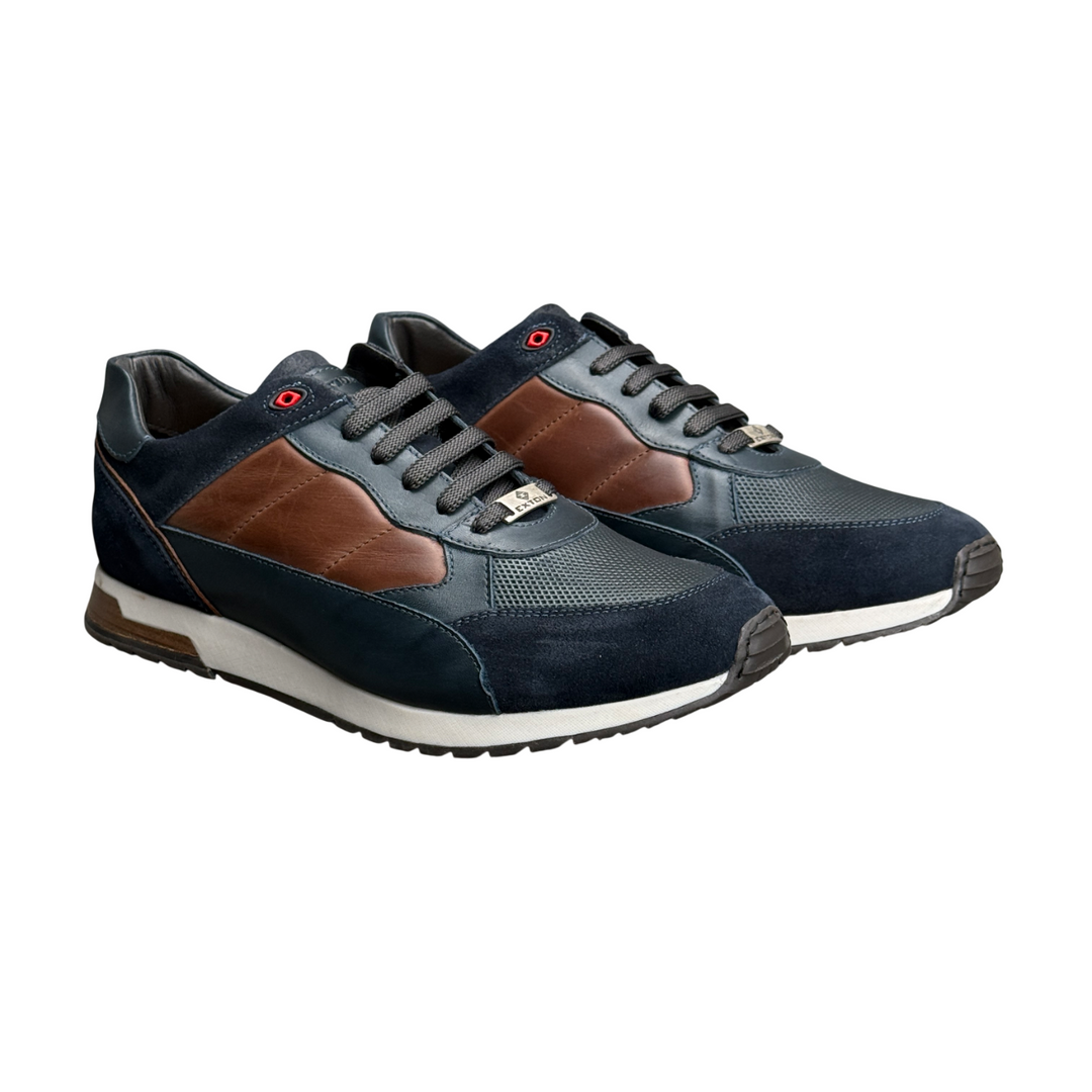 EXTON SNEAKER BLU-CUOIO