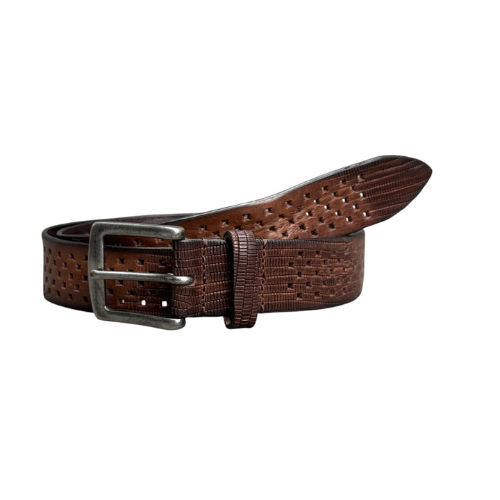 MINORONZONI Cintura Pelle Marrone Forata