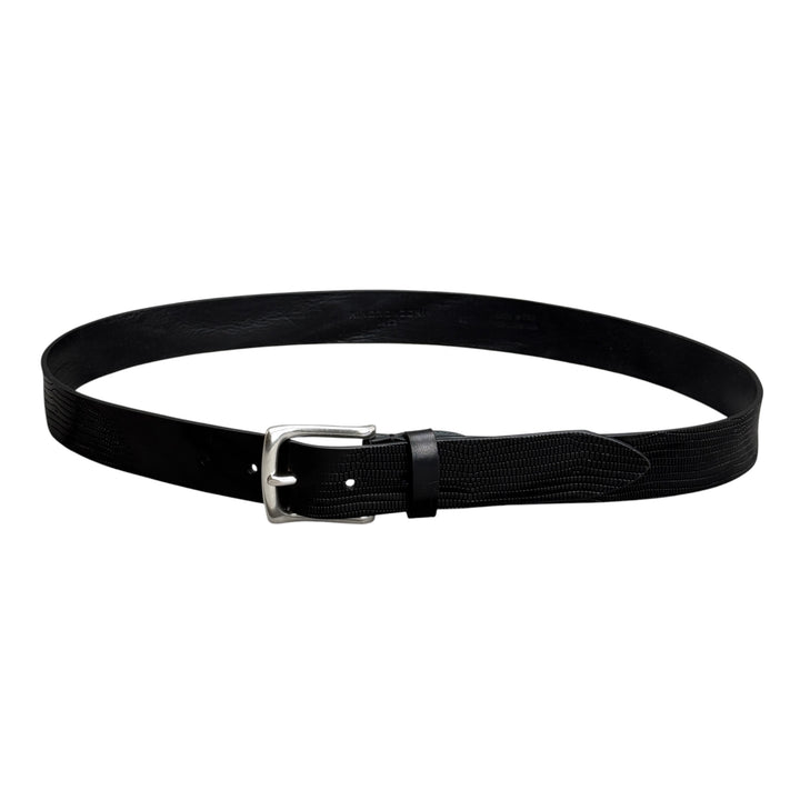 MINORONZONI Cintura Pelle Nera Stampa Rettile