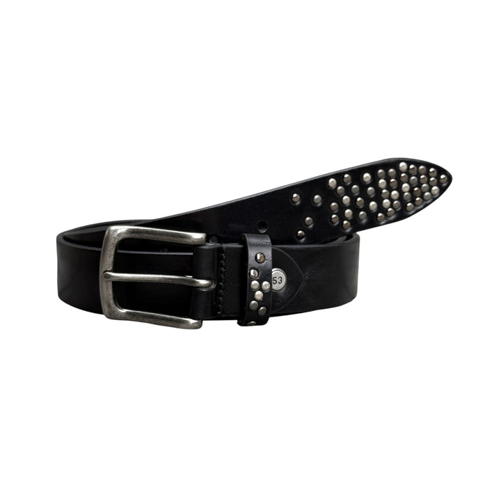 MINORONZONI Cintura Pelle Nera Borchie