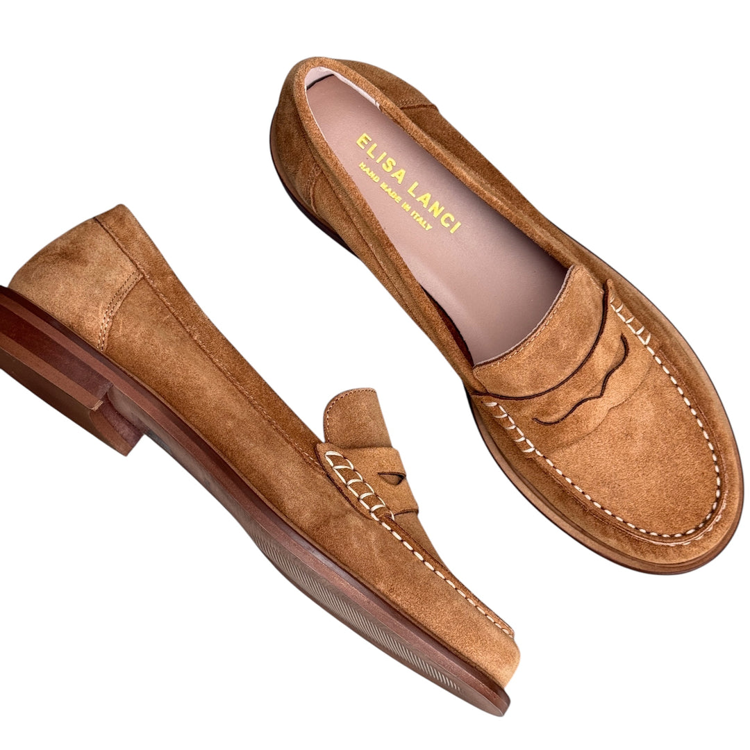 ELISA LANCI Mocassino Suede Cuoio