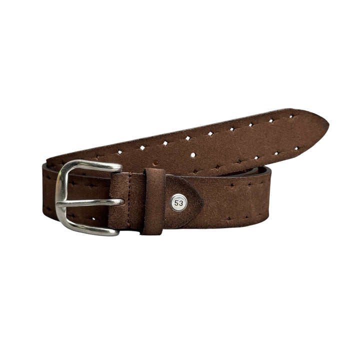 MINORONZONI Chestnut Suede Belt