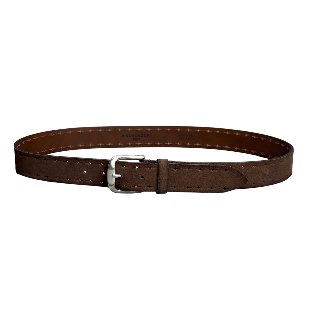 MINORONZONI Chestnut Suede Belt