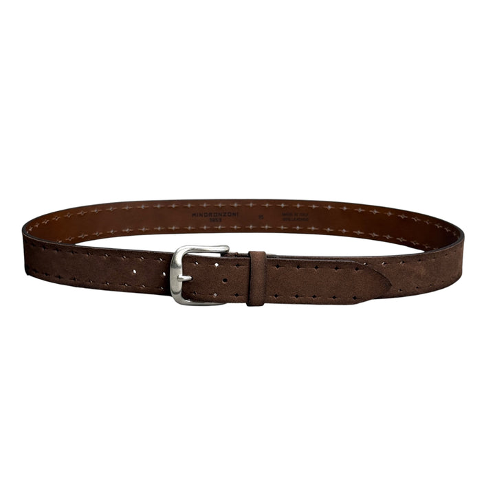 MINORONZONI Chestnut Suede Belt