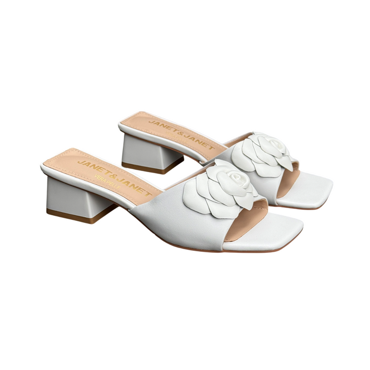 JANET & JANET Ciabattina Fiore J-771 Avorio