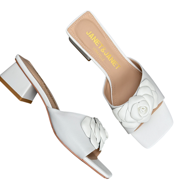 JANET & JANET Ciabattina Fiore J-771 Avorio