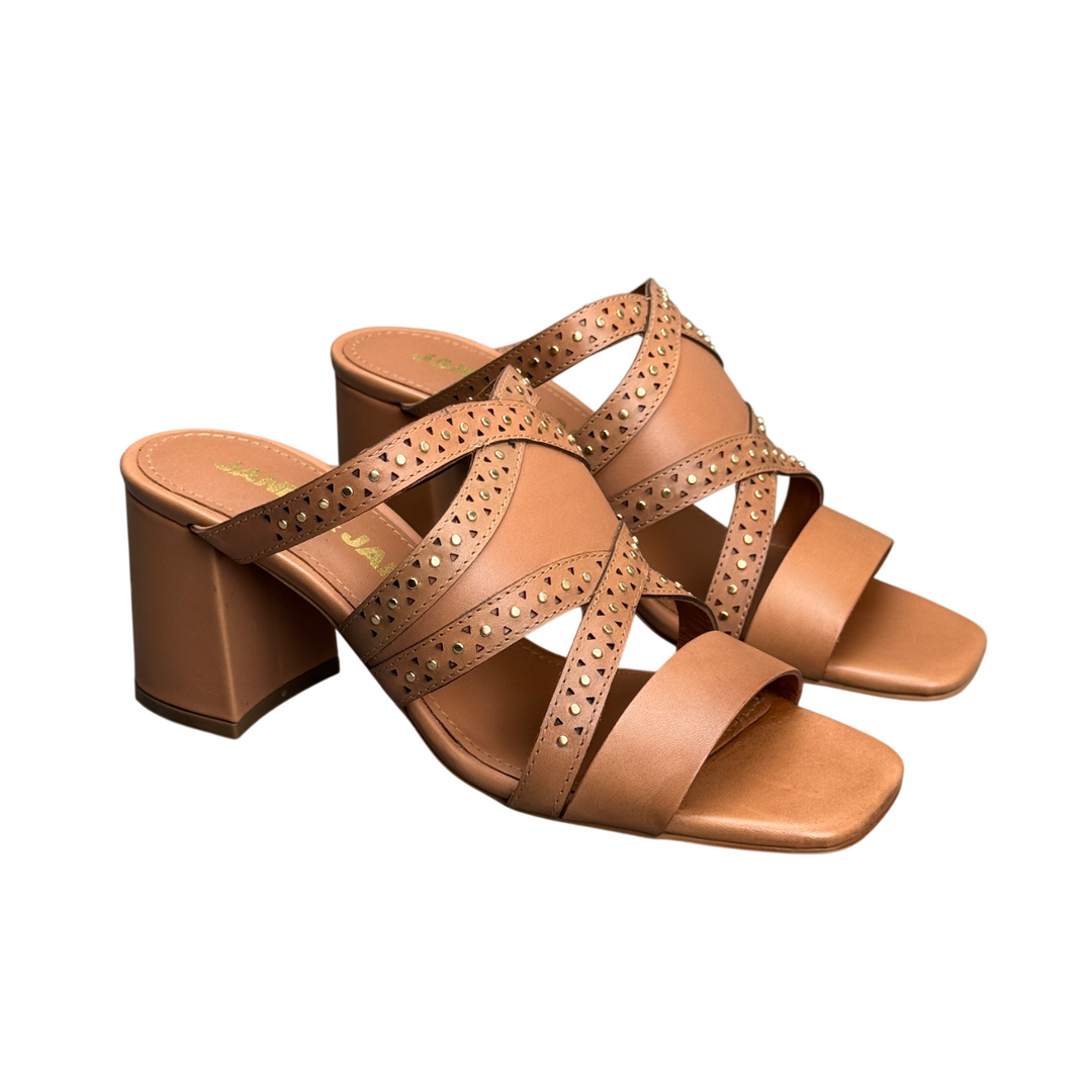 JANET & JANET Sandalo Borchie J-732 Cuoio