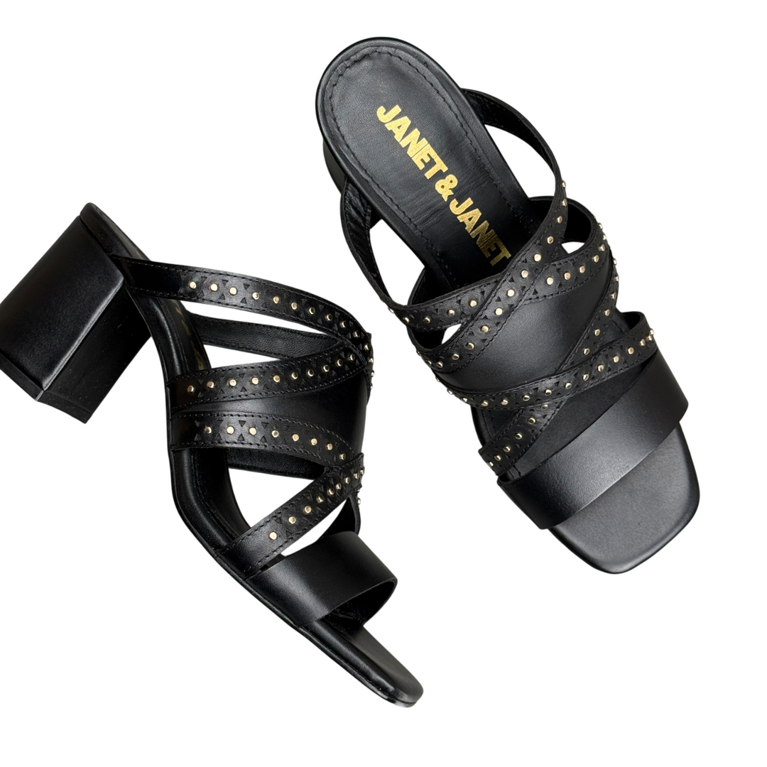 JANET & JANET Sandalo Borchie J-732 Nero