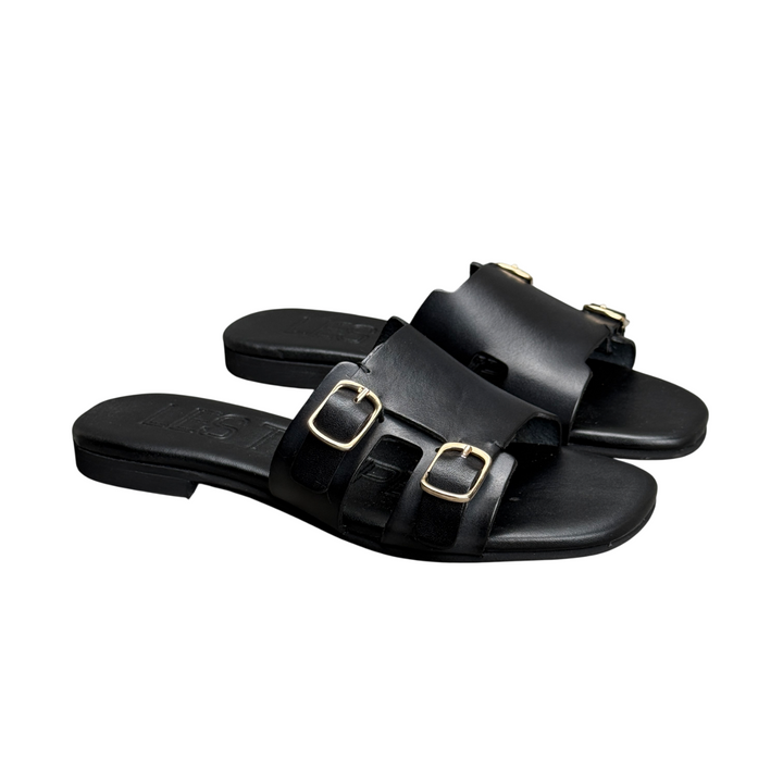 LES TULIPES Ciabattina Due Fibbie Nera