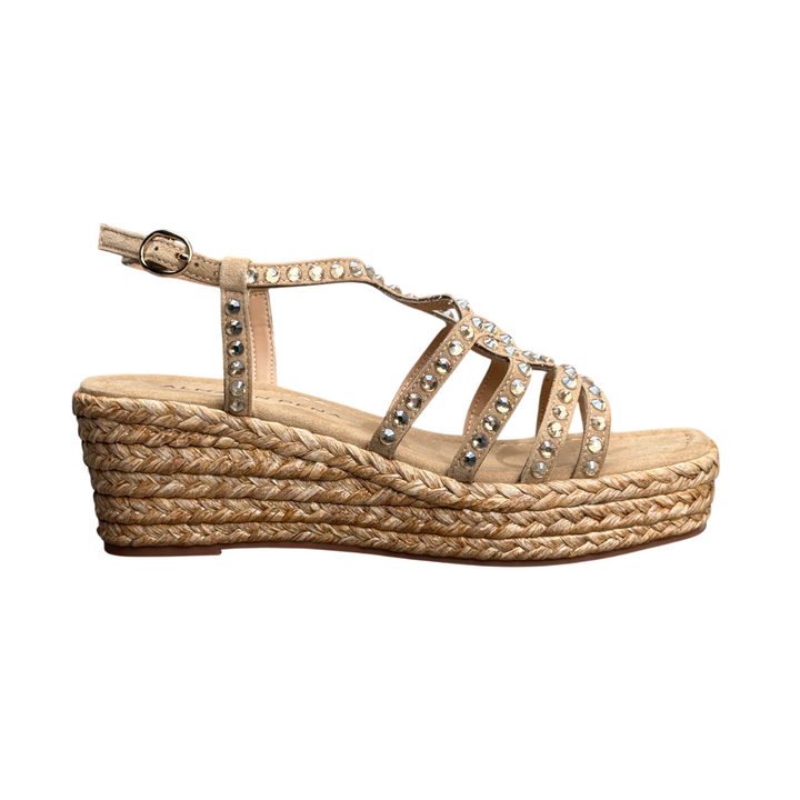 ALMA EN PENA Sandalo Zeppa Pietre Platino