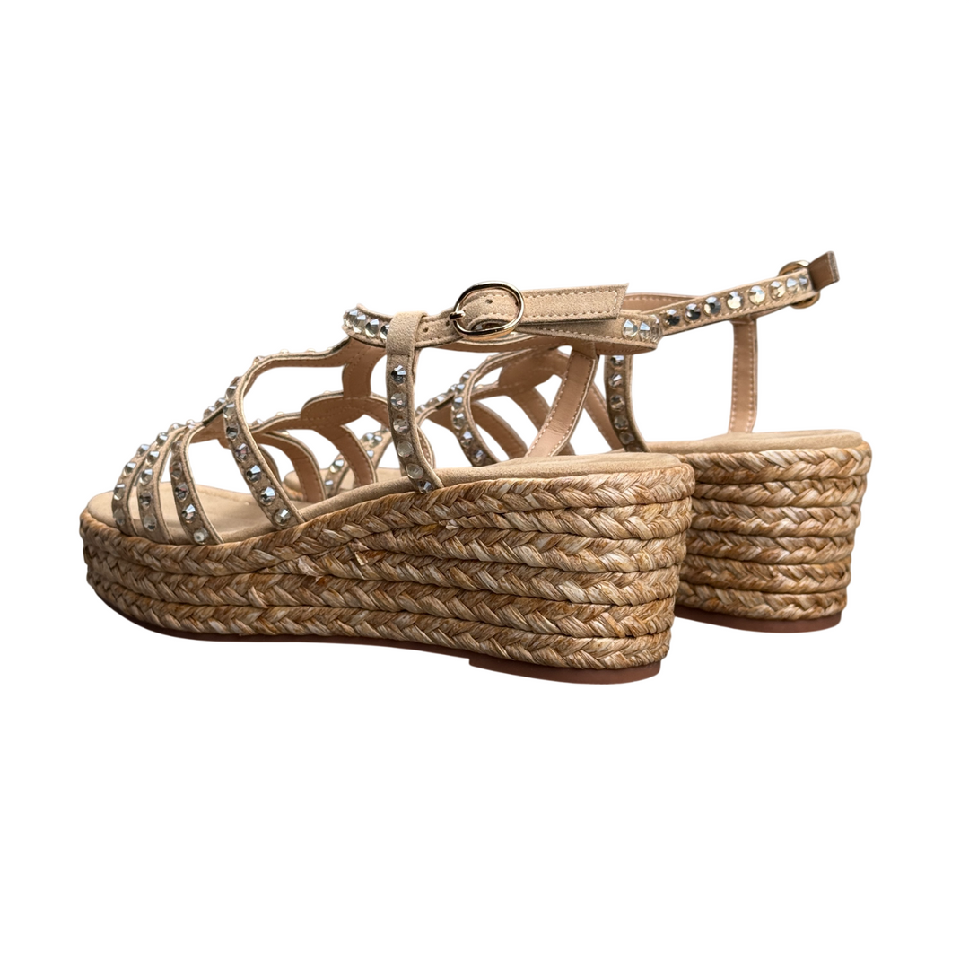 ALMA EN PENA Sandalo Zeppa Pietre Platino