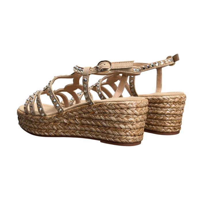 ALMA EN PENA Sandalo Zeppa Pietre Platino