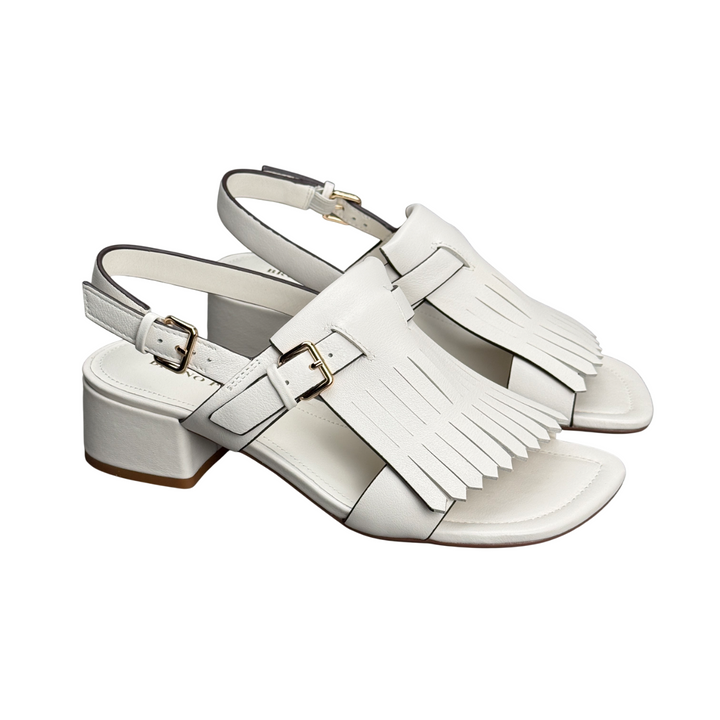 BRUNO PREMI Sandalo Frangia Bianco Avorio