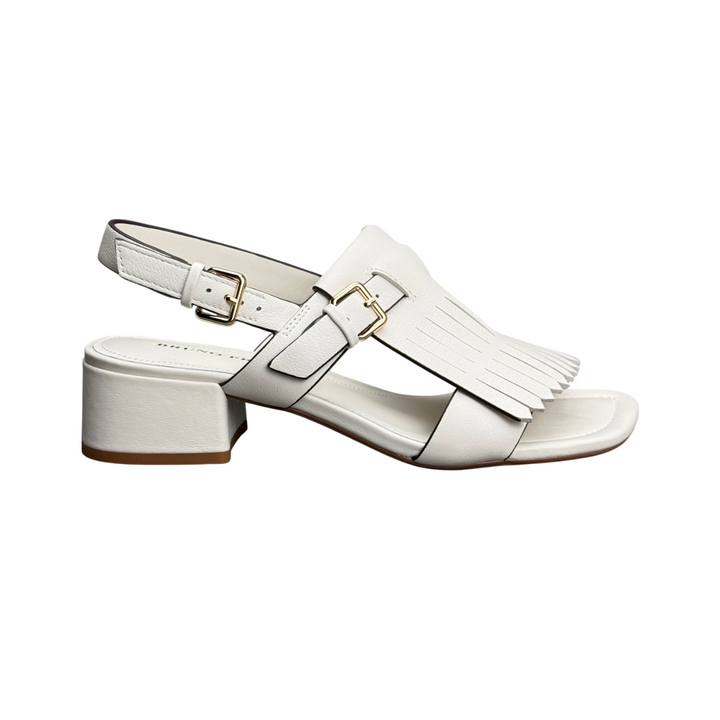BRUNO PREMI Sandalo Frangia Bianco Avorio
