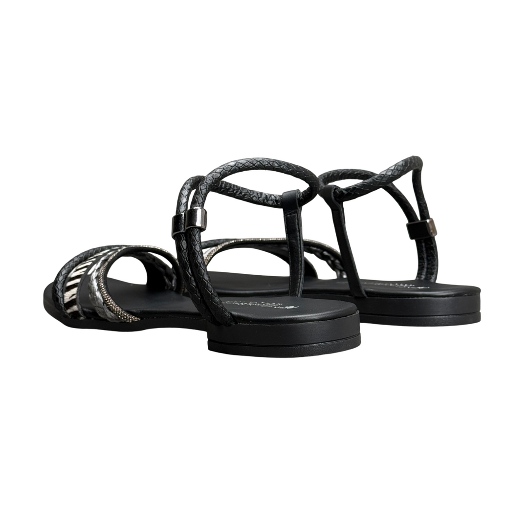 DICIOTTOPIÙ Sandalo Treccia Nero