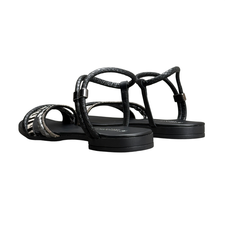 DICIOTTOPIÙ Sandalo Treccia Nero