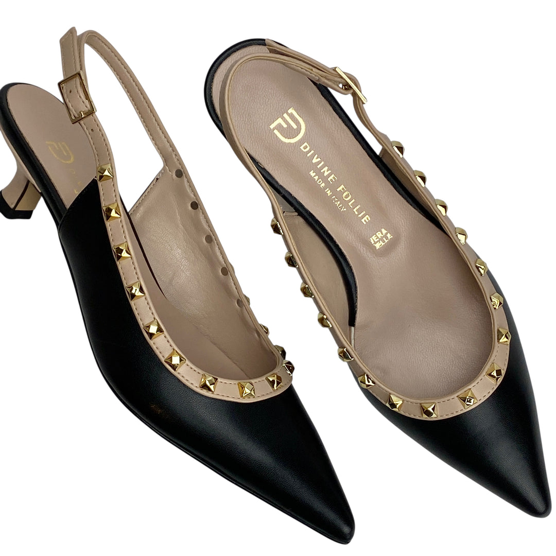 DIVINE FOLLIE Slingback Nero/Nude