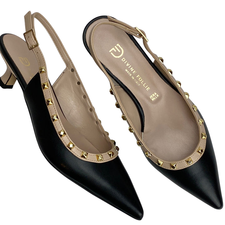 DIVINE FOLLIE Slingback Nero/Nude