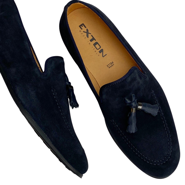 EXTON MOCASSINO CAMOSCIO BLU